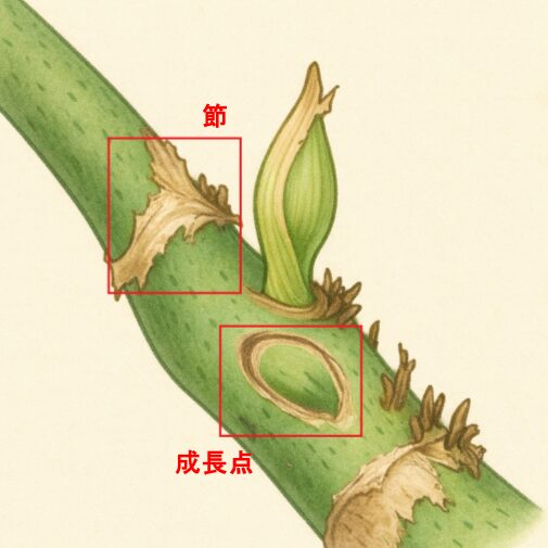 節・成長点のイメージ図