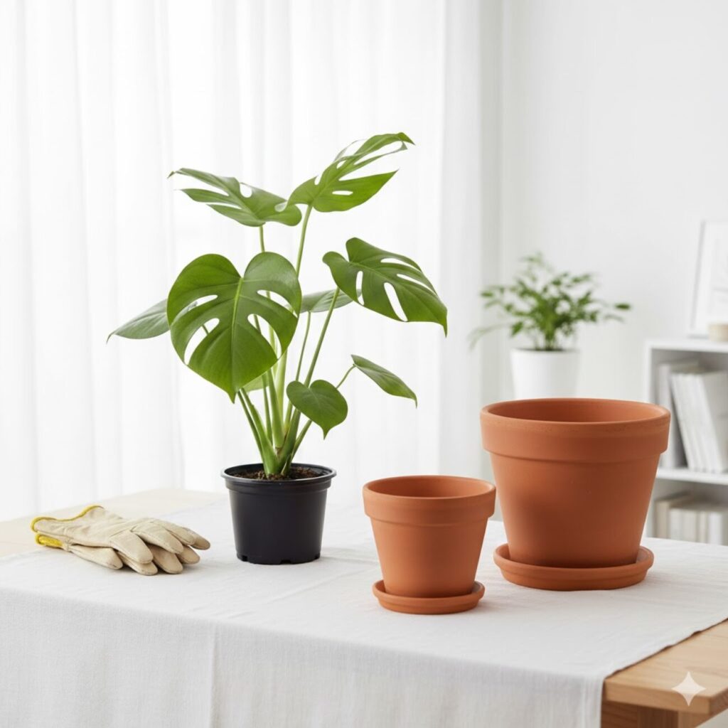 モンステラ植え替え時の鉢の大きさの選び方・ポイント