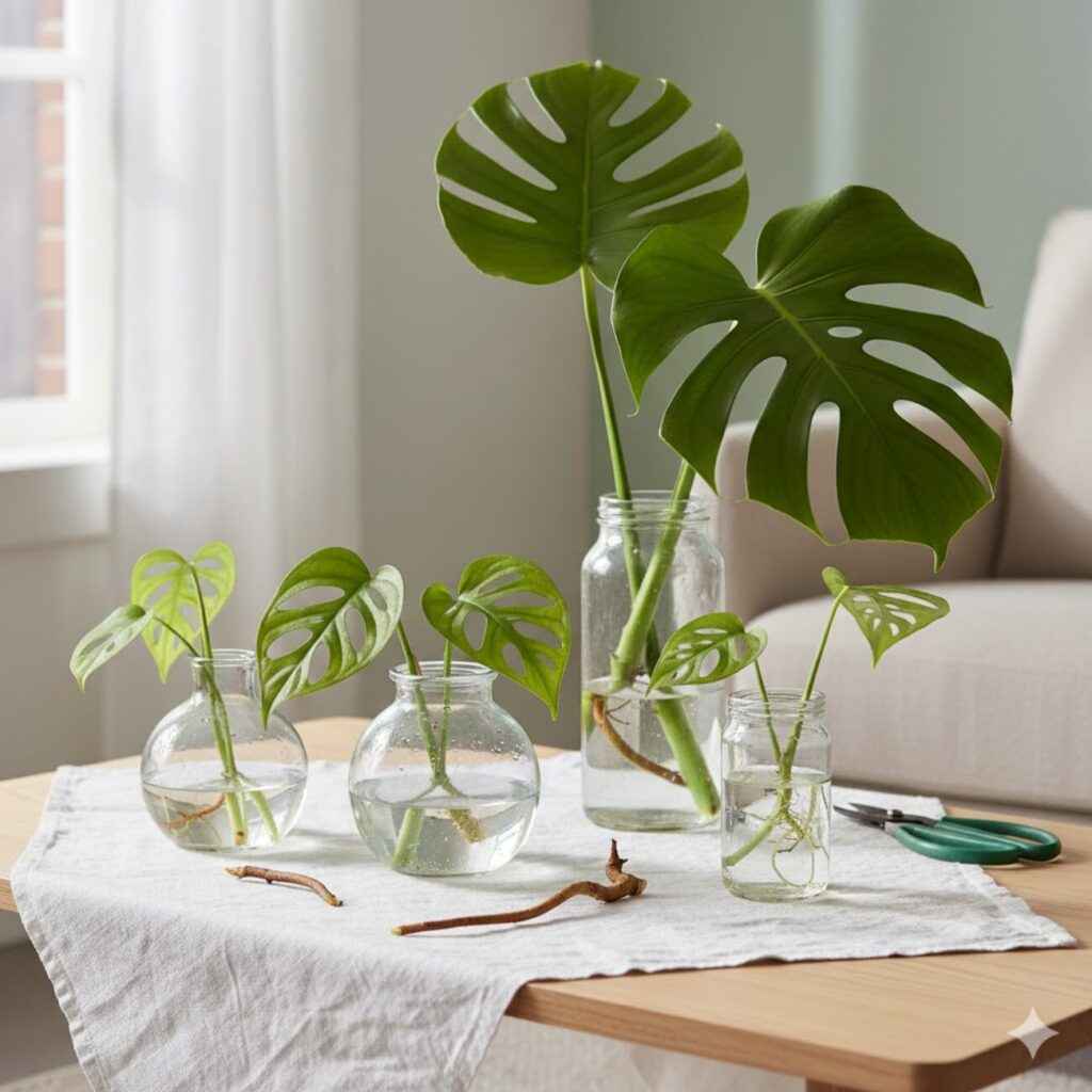 モンステラの水差しで根が出ない・発根しない原因