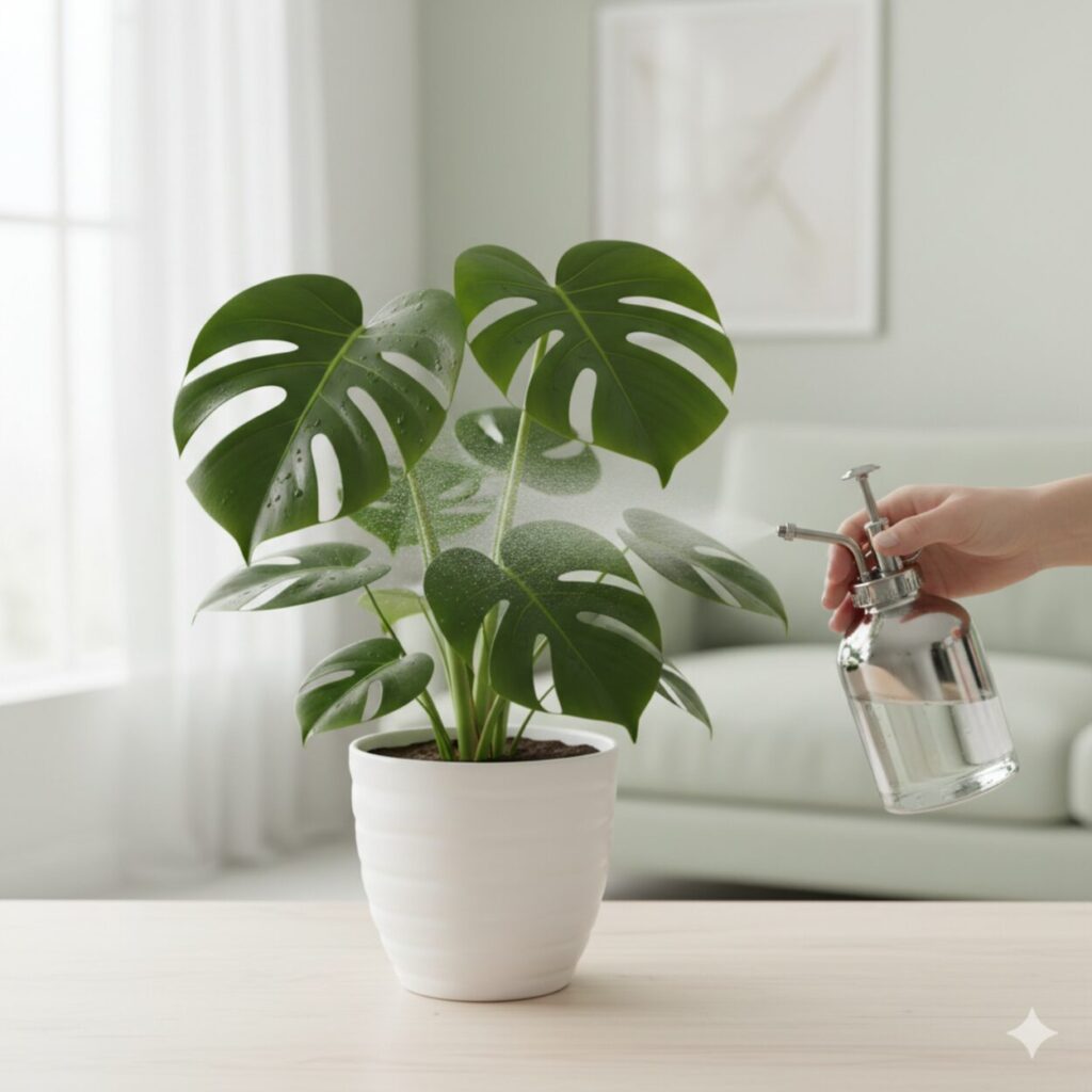 モンステラの葉水頻度の基本と正しいやり方