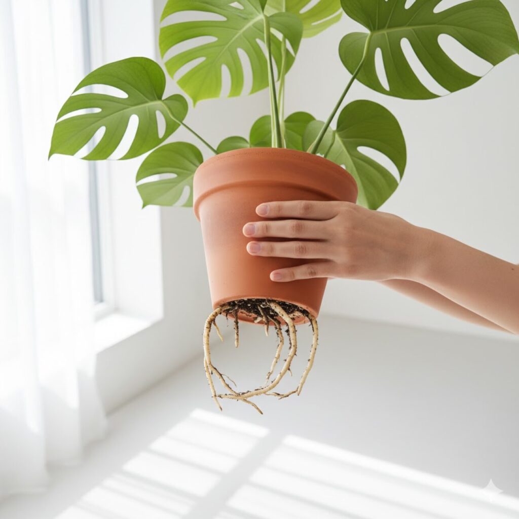 モンステラの根っこが伸びすぎ?原因とサイン