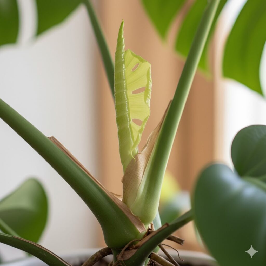 モンステラの新芽はどこから出る?