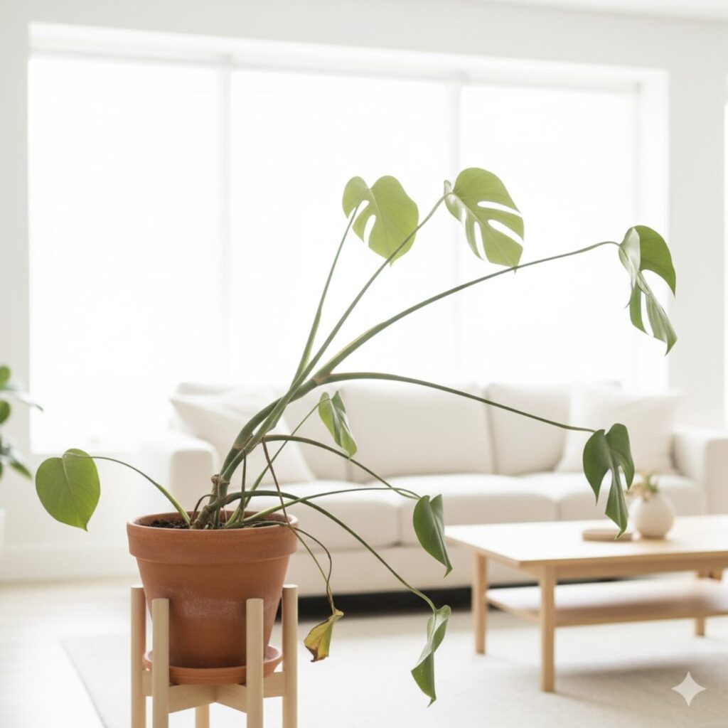 モンステラ 徒長するとどうなるの?