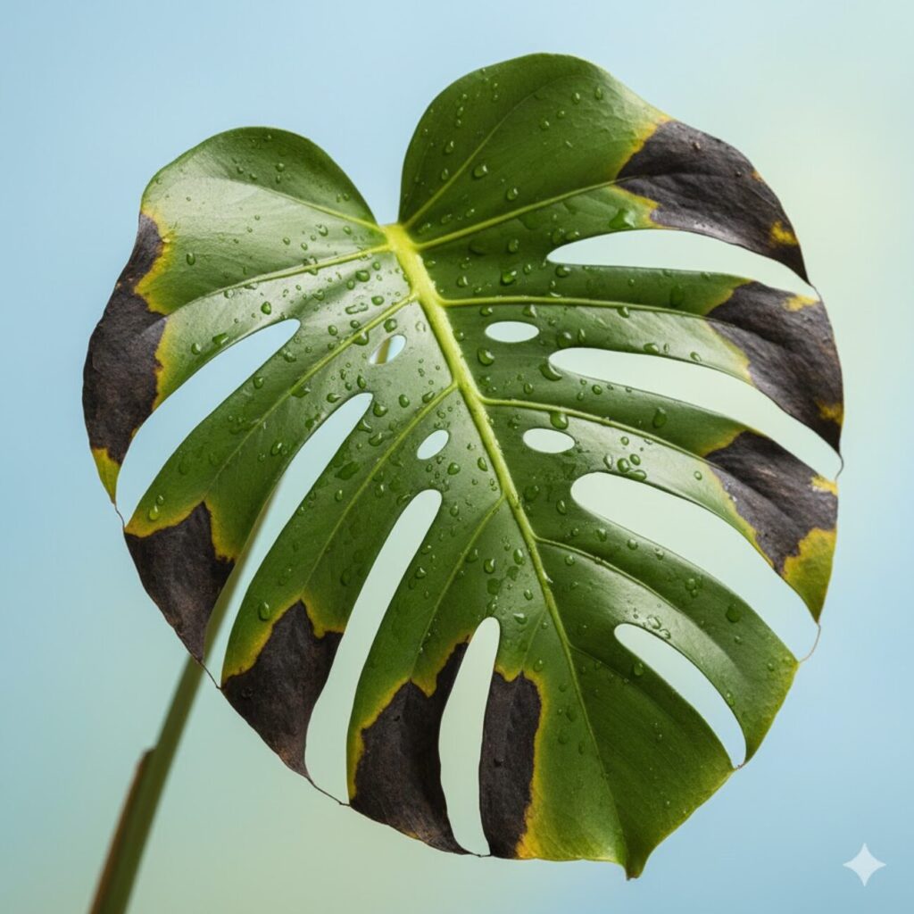 モンステラ 葉が黒くなる代表的な原因