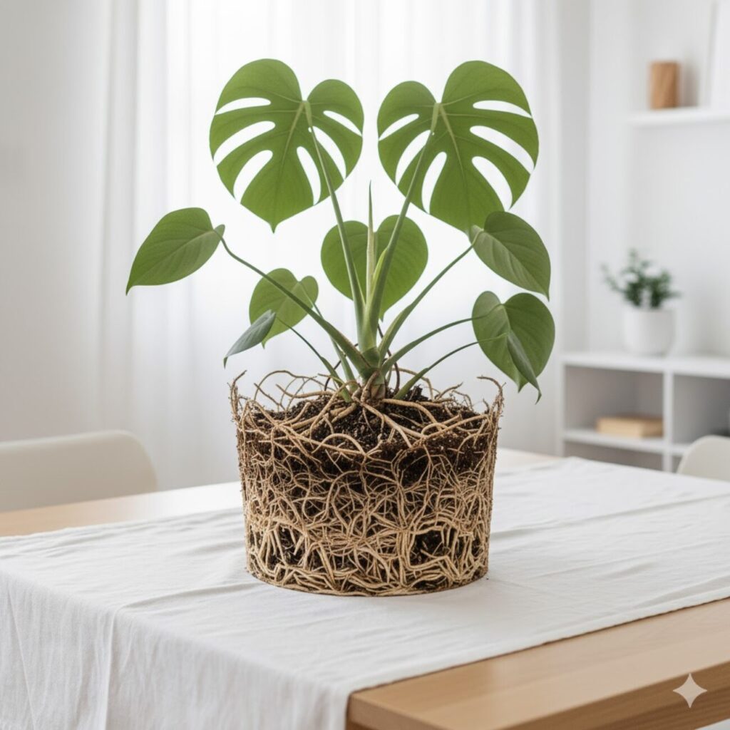 モンステラ 根詰まりしたら植え替えるべき?