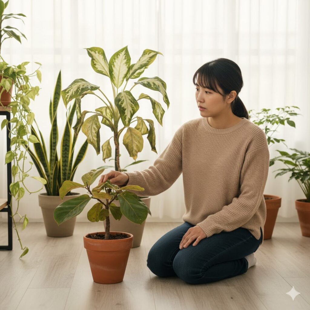 モンステラ 観葉植物全般の水不足サインは?