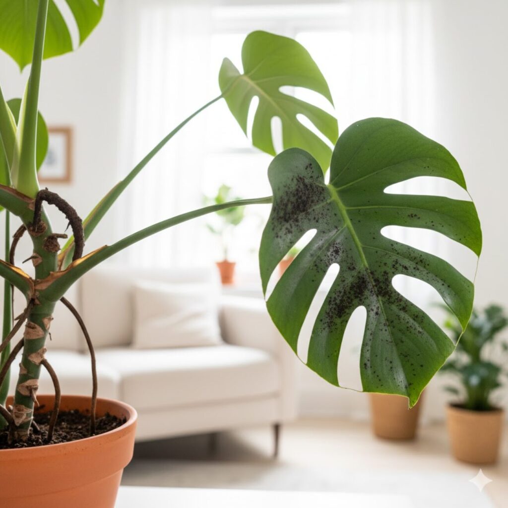 モンステラが黒くなる原因は主に2つ