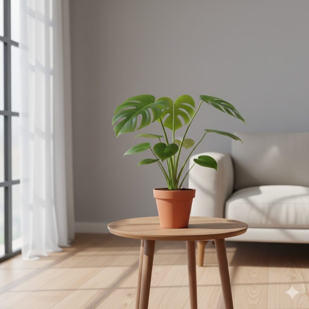 モンステラ 小さな鉢を選んで成長を抑制する