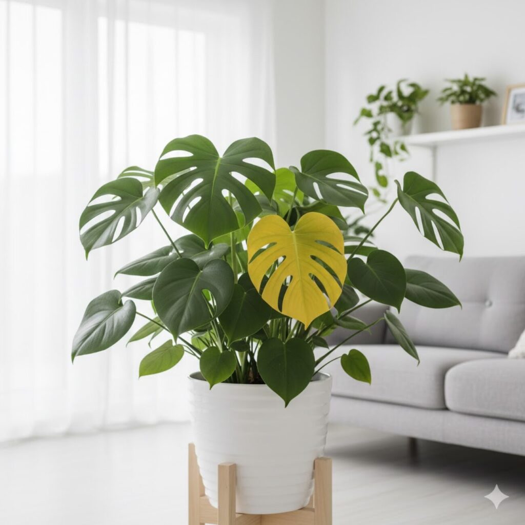 モンステラ 葉が1枚だけ黄色になる理由