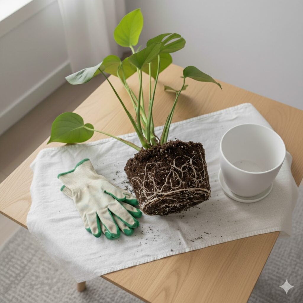 モンステラ 大きくしないための植え替えと根詰まり対策