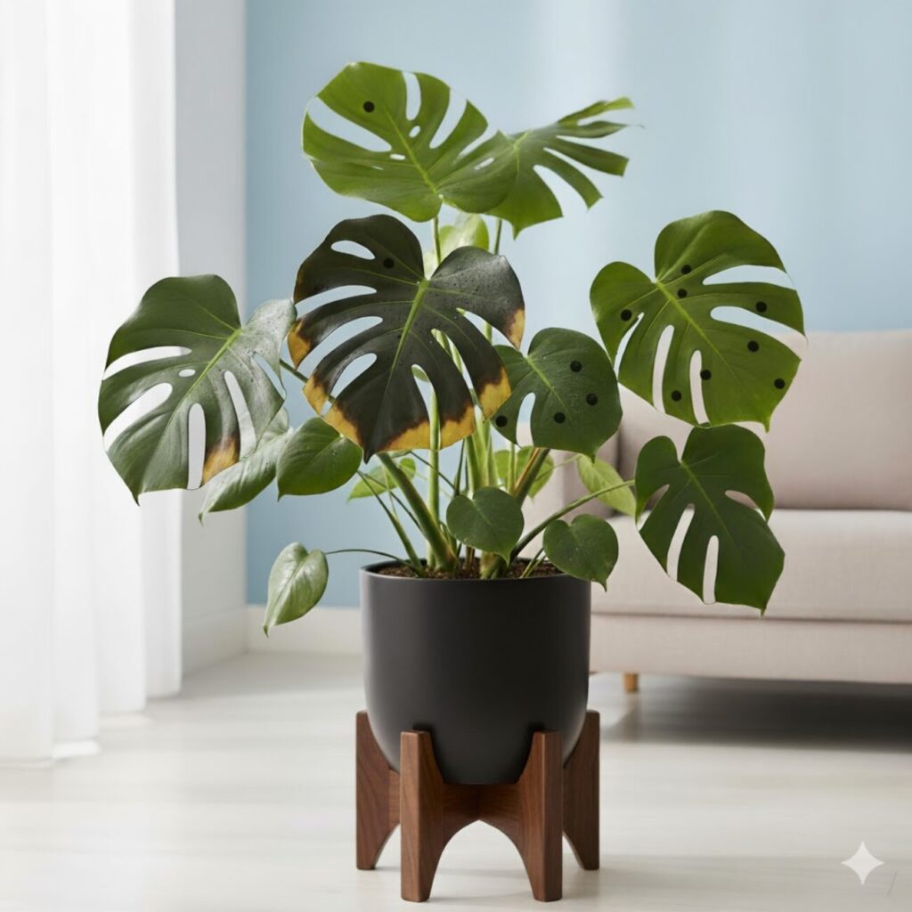 モンステラ 葉にできる黒いシミの正体