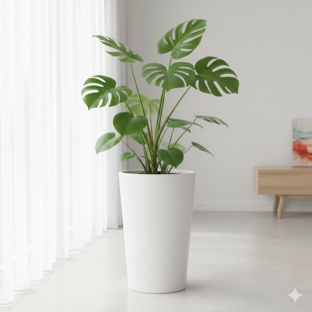 モンステラ 鉢は縦長で深さがあるものがおすすめ