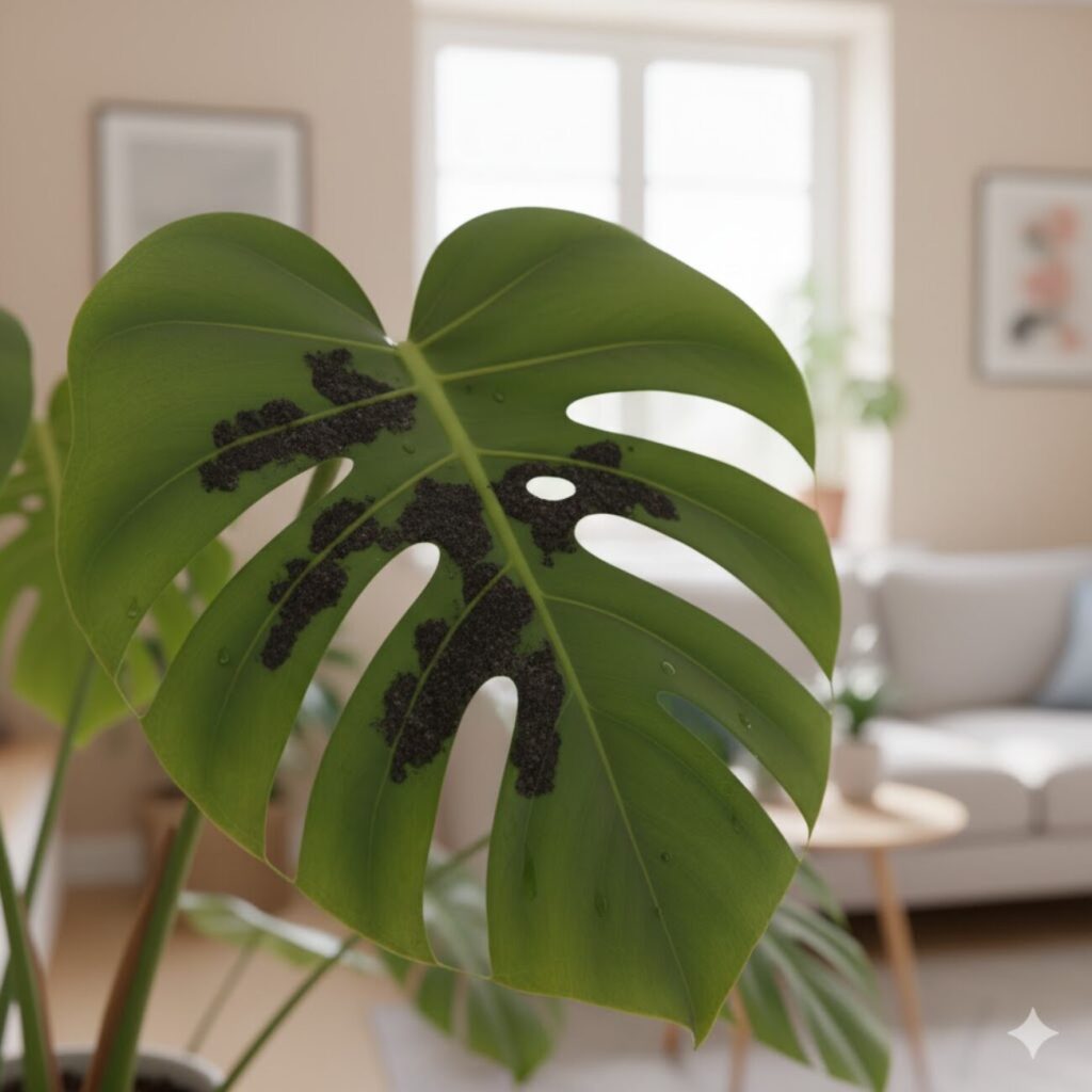 モンステラの黒すす病の可能性
