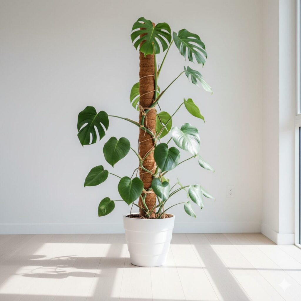 モンステラを縦に伸ばす支柱の立て方と育て方のコツ