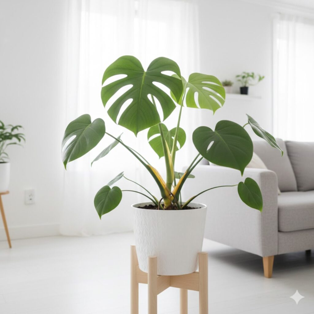 モンステラの茎が黄色いのは危険信号!