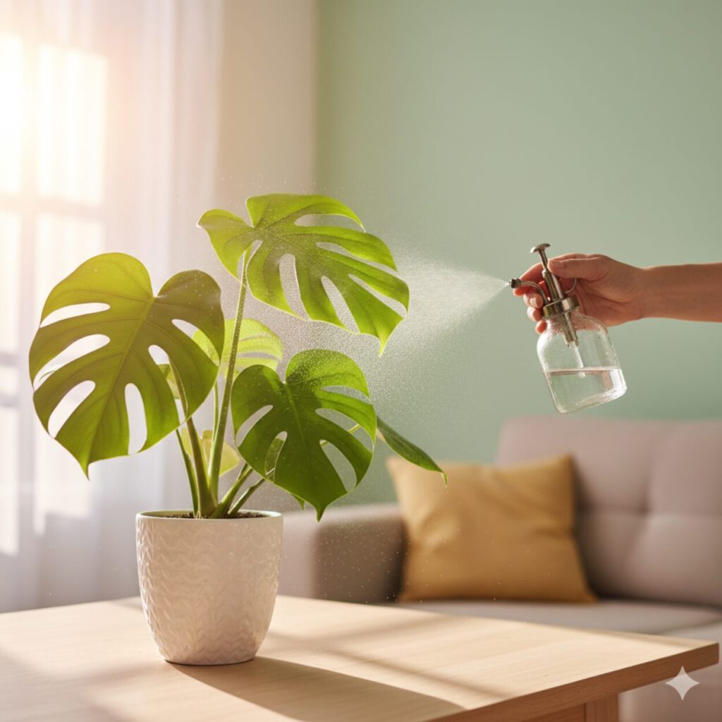 季節で変わるモンステラの葉水頻度と水やり