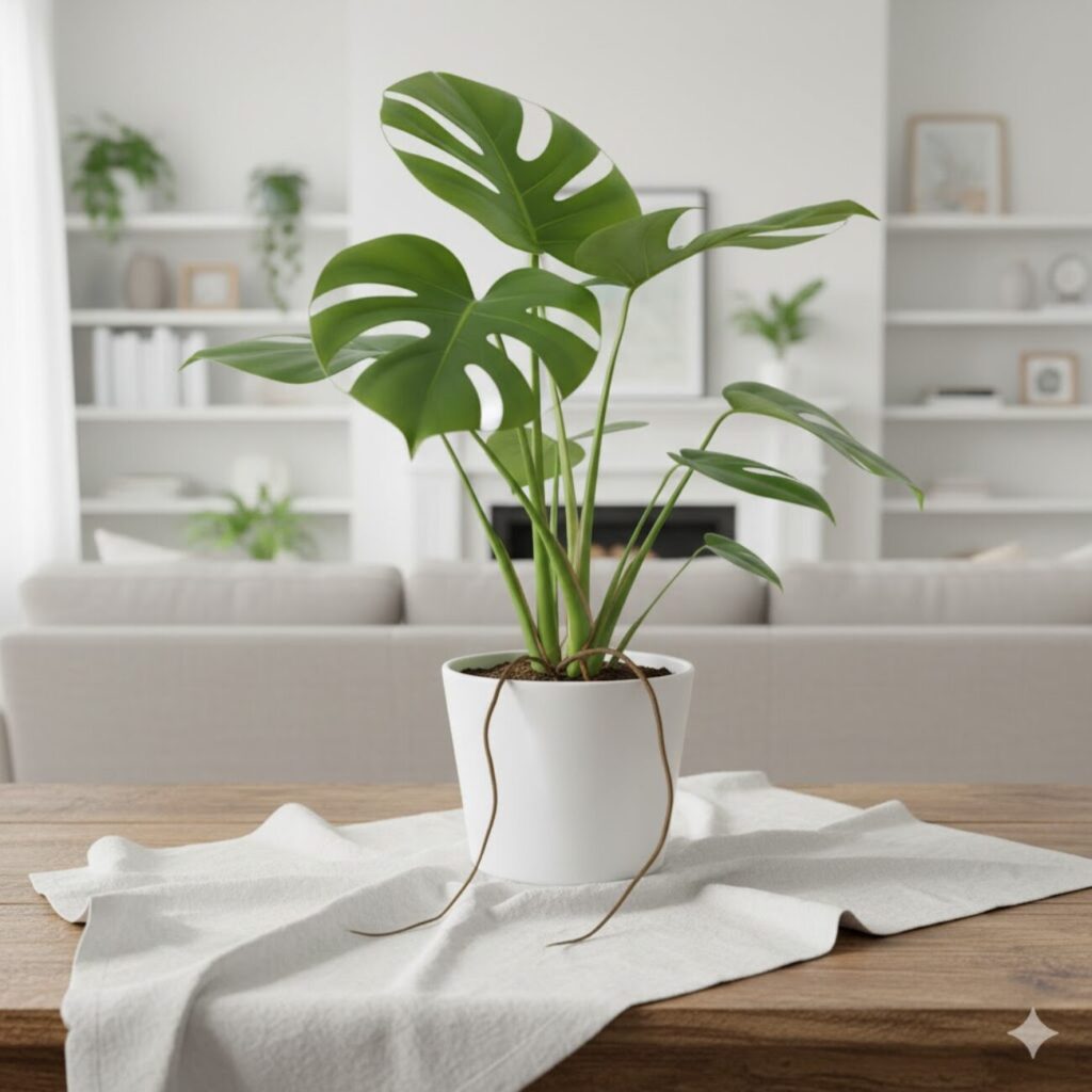 モンステラ 見た目が気になる気根は土に埋める