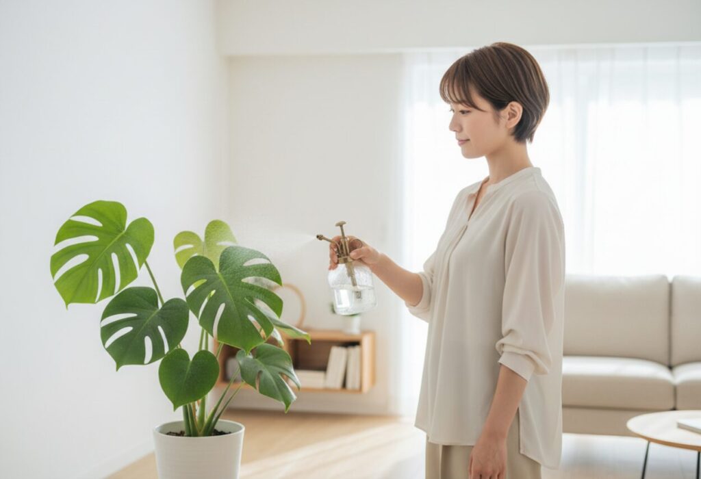 モンステラ　霧吹きをしたらどうなる？その効果