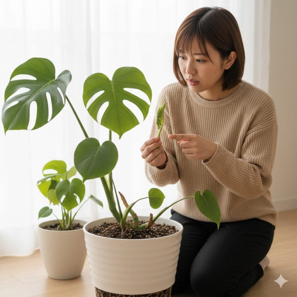 モンステラ 新芽の成長が止まった原因とは