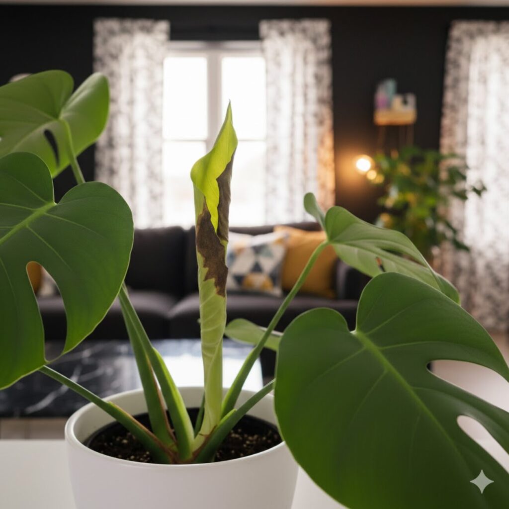 モンステラ 新芽が黒い・茶色いのはなぜ?