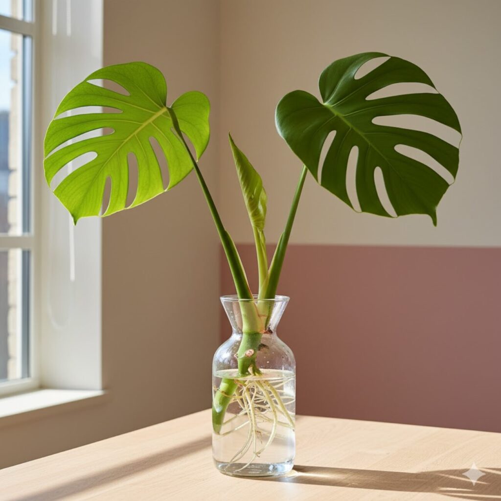 水差しでモンステラの葉を増やす方法