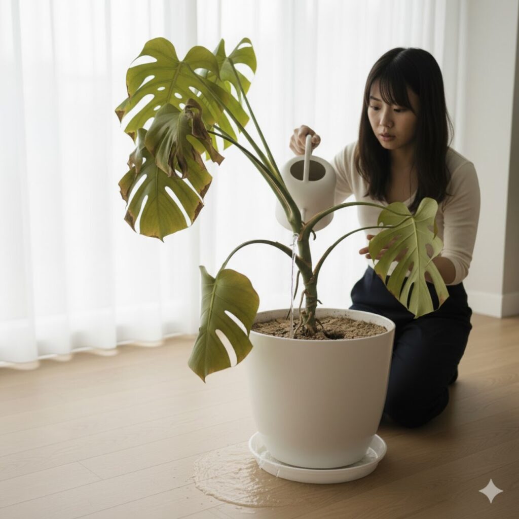 モンステラの水不足サイン・症状への正しい対処法