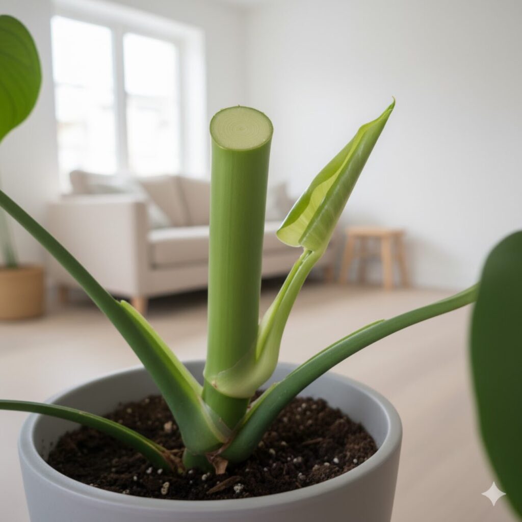 モンステラは切ったところから新芽が出る