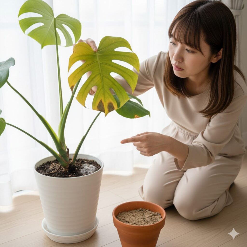 モンステラ 根腐れのサインは?水不足との見分け方も