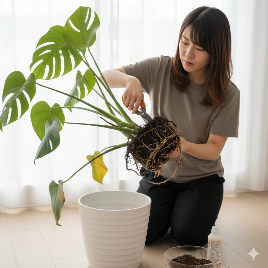 モンステラ 根腐れからの復活は可能か