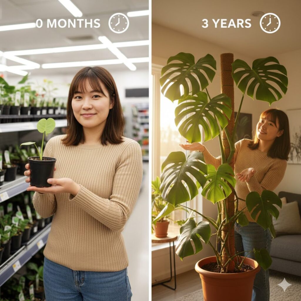 モンステラ 100均の苗でも環境次第で巨大にできる可能性