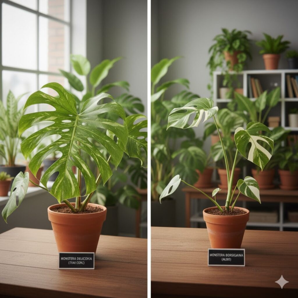 モンステラ　デリシオーサとボルシギアナの違い