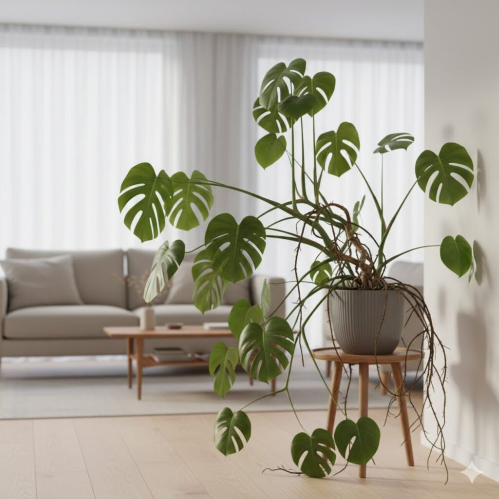 モンステラが伸びすぎた時の切り戻しのコツ