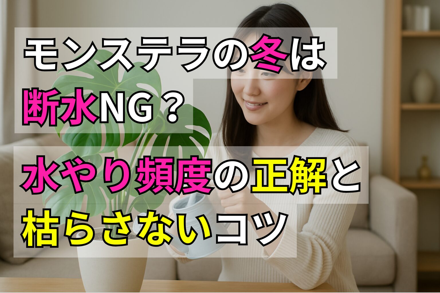 モンステラの冬は断水NG？水やり頻度の正解と枯らさないコツ