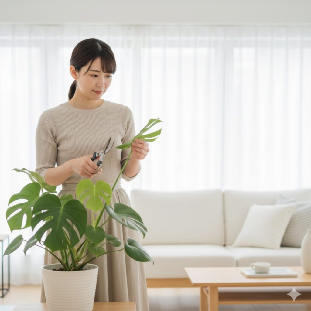 モンステラの剪定ではどこを切るべき？目的別の切る場所の答え