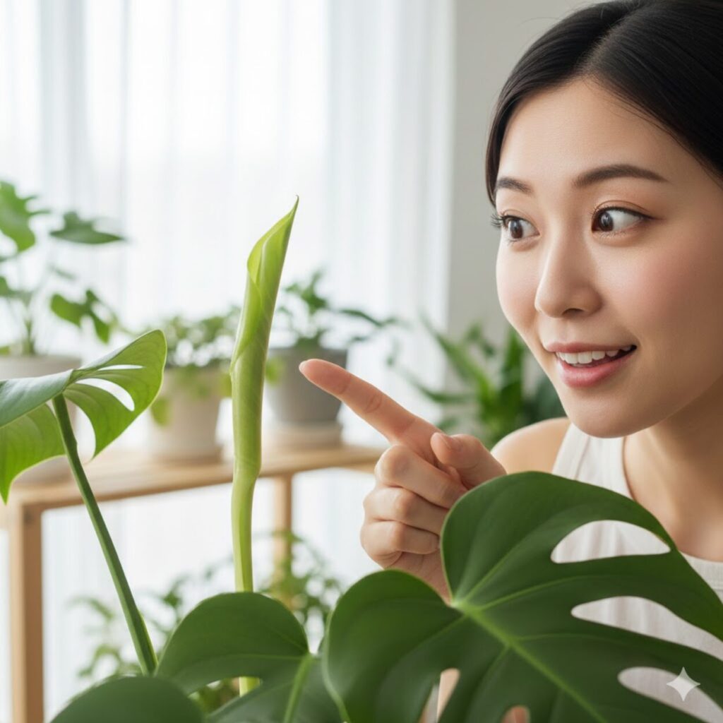 モンステラの新芽はどこから出る？