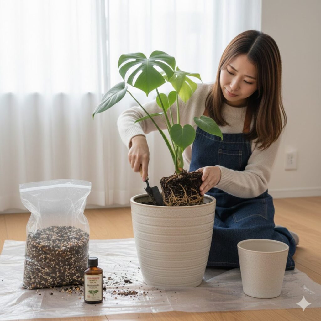 モンステラの根腐れの見分け方と復活させる方法