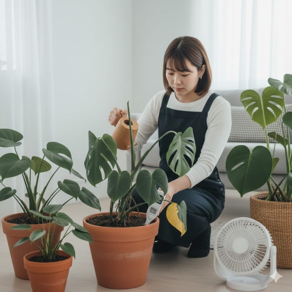 モンステラの水やりサインとタイミングを踏まえた管理法