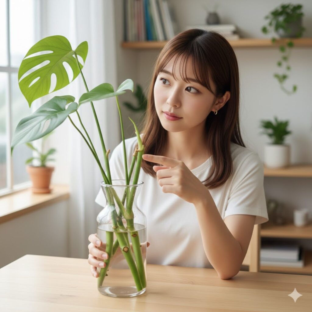 モンステラの水差しで「気根なし」の場合の必須知識