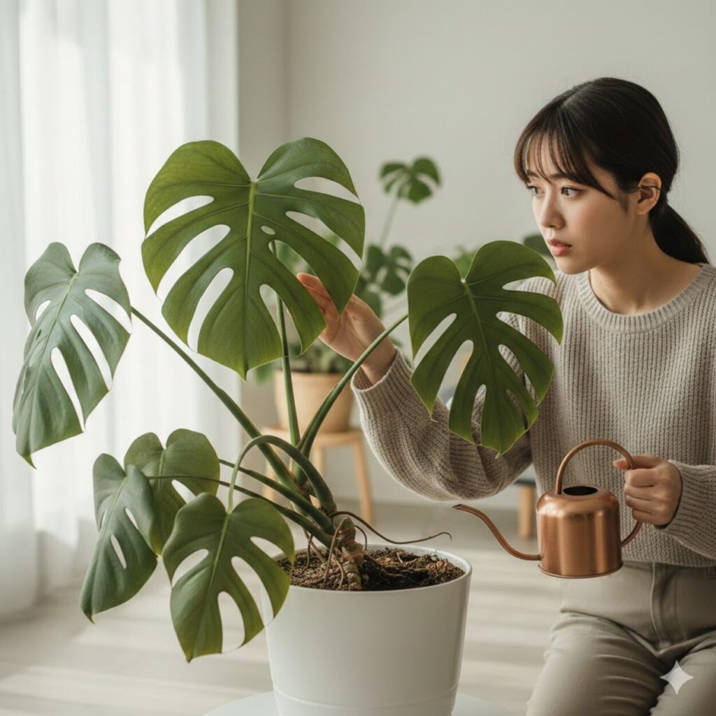 モンステラの葉が垂れる主な原因と症状