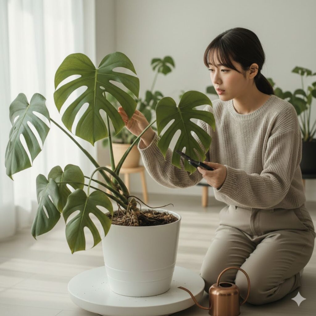 モンステラの葉が垂れる時の対策と復活法