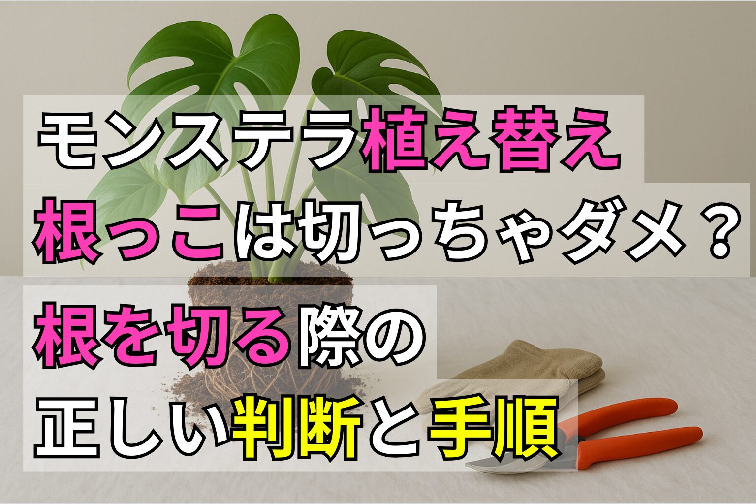 モンステラ植え替え｜根っこは切っちゃダメ？根を切る正しい判断と手順