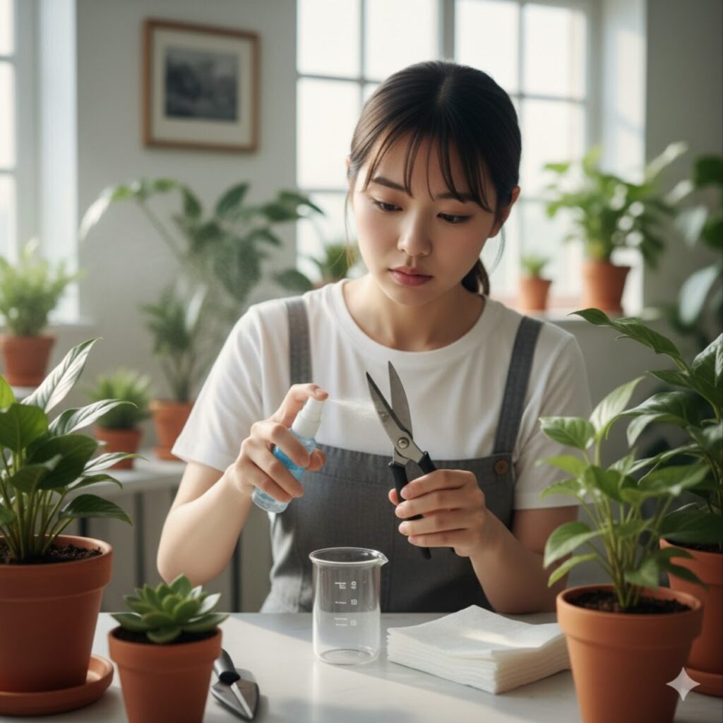 モンステラ　使う道具と必須の消毒作業