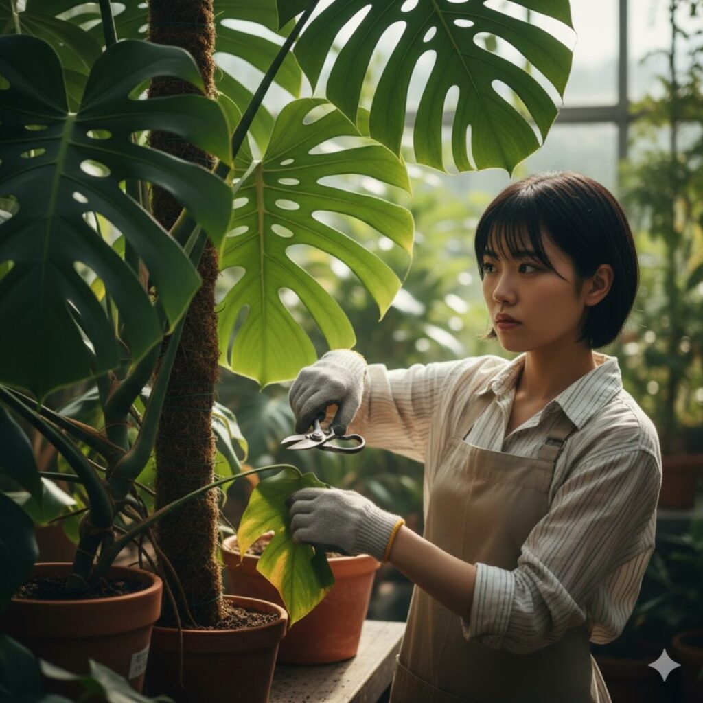 モンステラ 巨大化させたい場合の剪定のポイント