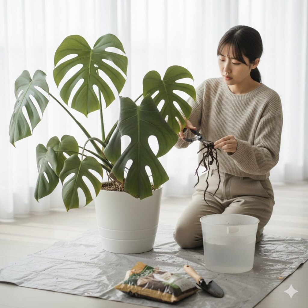 モンステラ　根腐れから復活させる手順