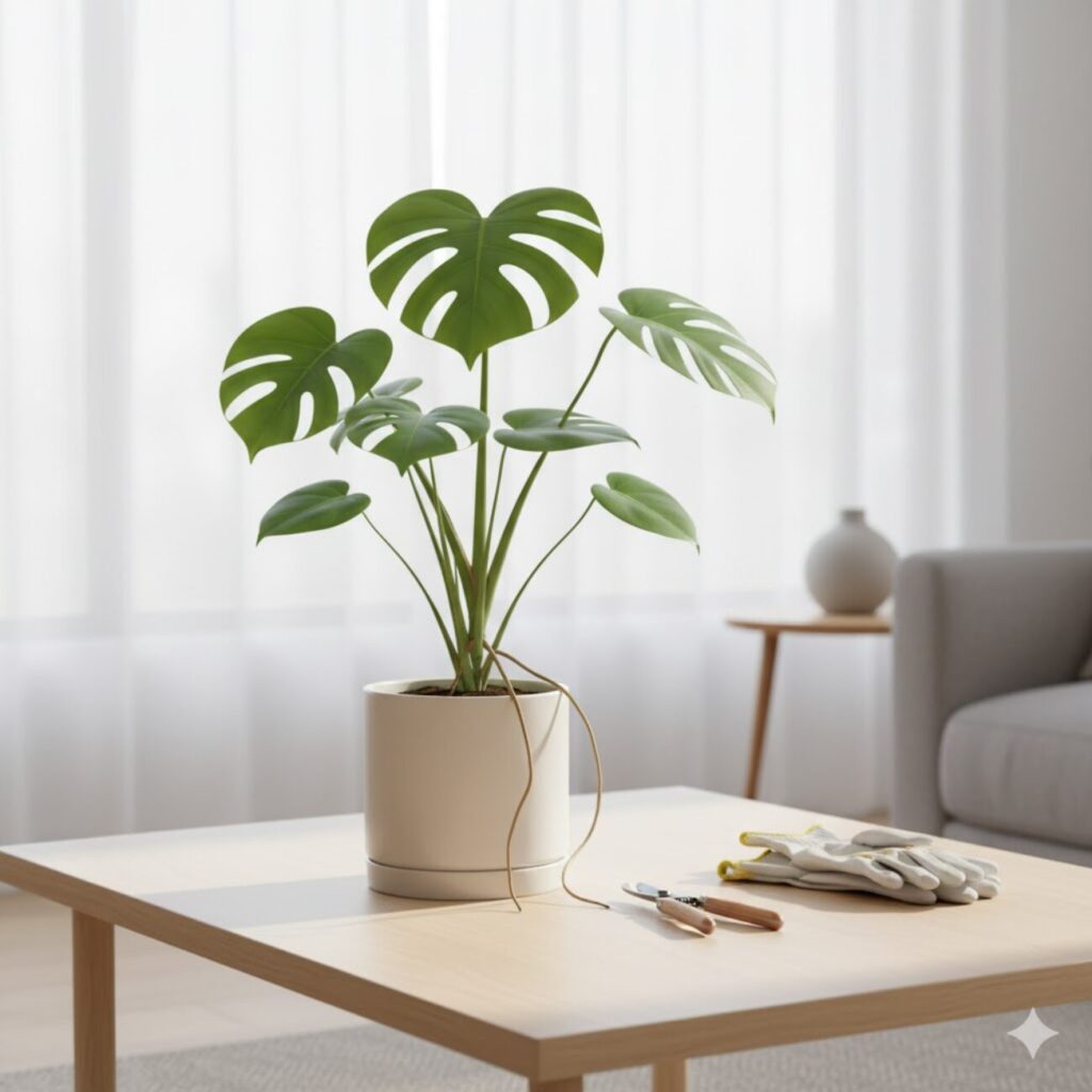 モンステラ　気根の役割と正しい剪定方法