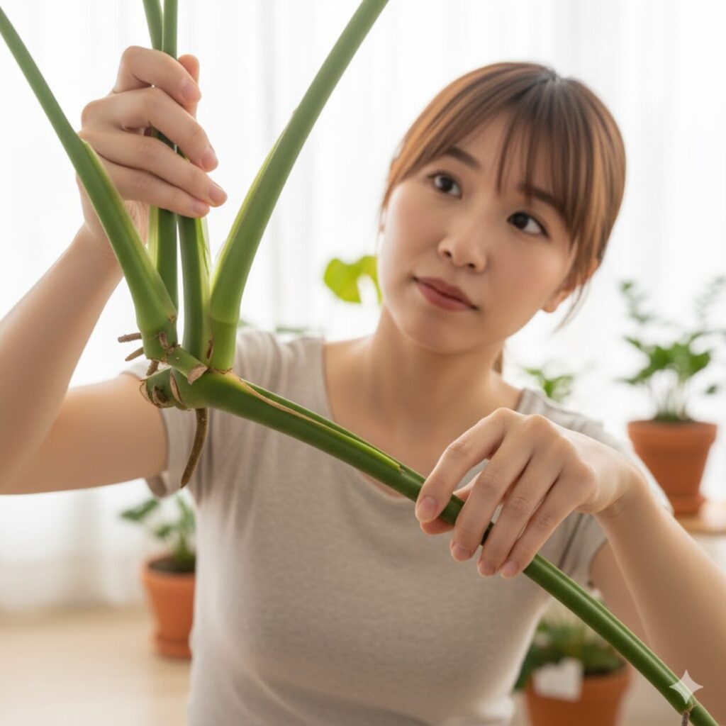 モンステラ　気根は切るべきか、残すべきか