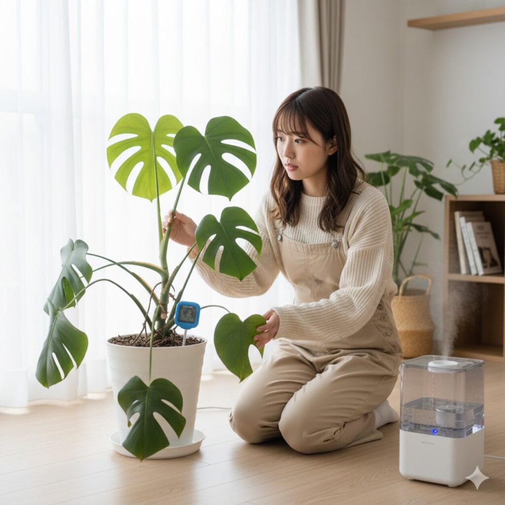 モンステラ　水切れしているサインは「葉が垂れている」