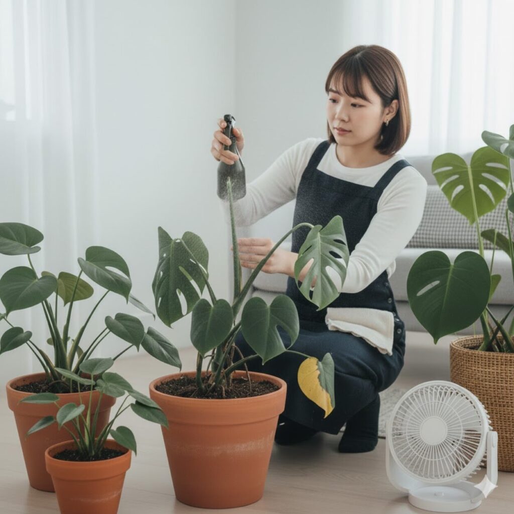 モンステラ　葉水の正しいやり方