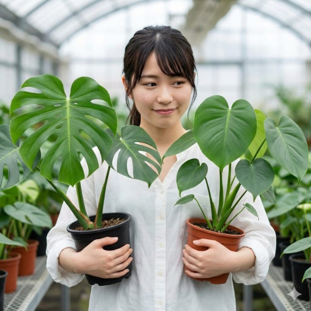 モンステラには葉が割れない品種も存在する