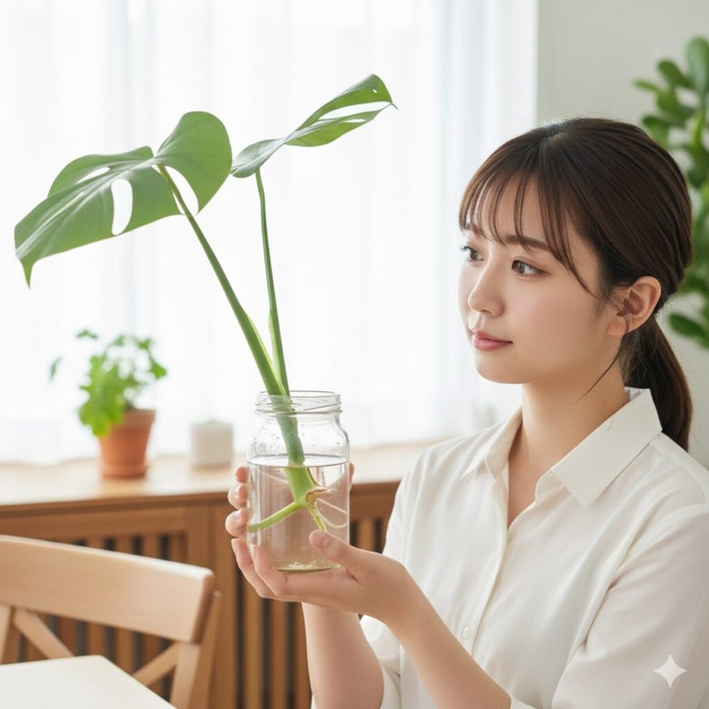 モンステラの挿し木を気根なしで管理するコツ